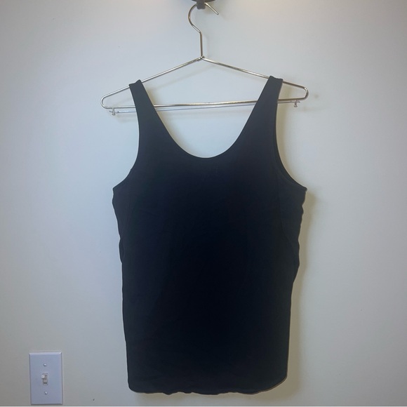 Madewell Tops - Madewell Black Curved Hem Tank Top with Side Slits - Size Small